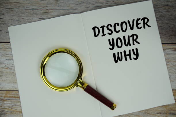 istock Discover your why text on note page with magnifying glass top view on wooden background 2171873763