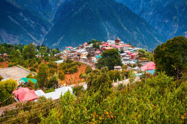istock Kalpa town aerial panoramic view, India 2171875267
