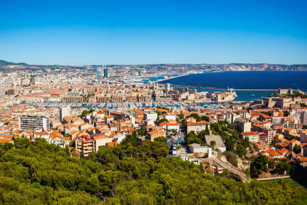Marseille aerial panoramic view, France