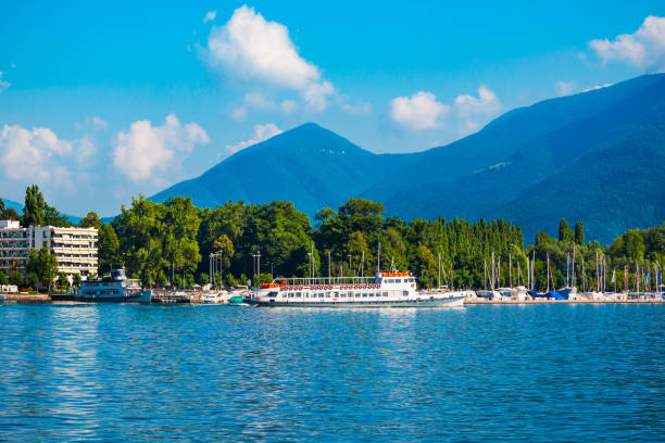Locarno panoramic view. Locarno is a town located on the shore of Lake Maggiore in the Ticino canton in Switzerland.