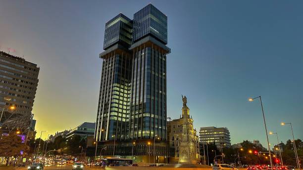 istock Columbus Square in Madrid at dusk 2171884249