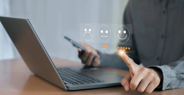 istock Customers rate service provider satisfaction through the application. The service experience in the online application will assess the quality of the service. 2171887319
