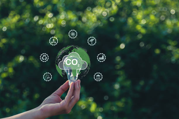 istock The carbon neutral concept reduces CO2 emissions, reducing global warming. Goal of net zero carbon emissions 2050 2171887362
