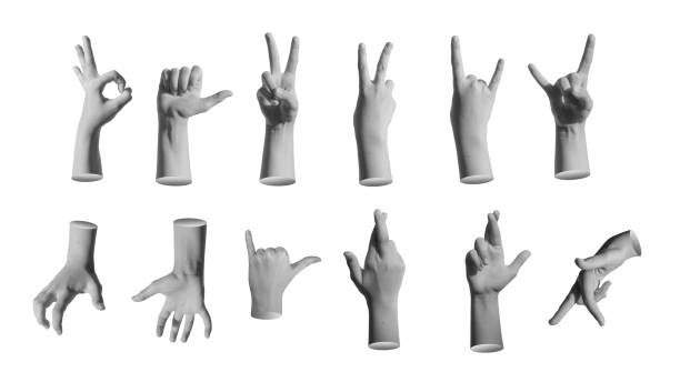 istock Kids hand signs, different child gestures set, isolated on white background 2171890939