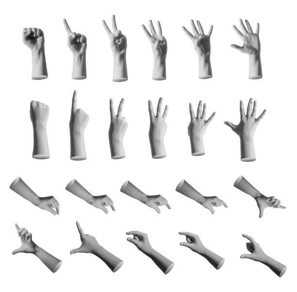 istock Kid s hand signs, different child gestures, big set, isolated on white background 2171890957