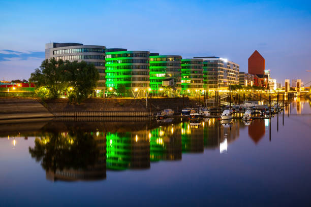 Innenhafen or inner harbor district in Duisburg city, Germany
