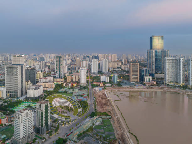 istock Hanoi skyline cityscape at night in Cau Giay district 2171897148