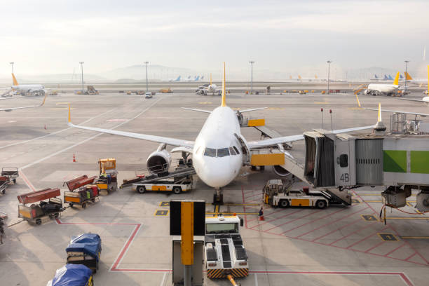 Aircraft parked at the airport