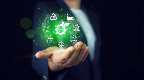 istock businessman using laptop with globe and LCA icon on virtual screen.LCA, Life cycle assessment concept.Carbon footprint evaluation and environmental impact assessment related to product value chains. 2171904907