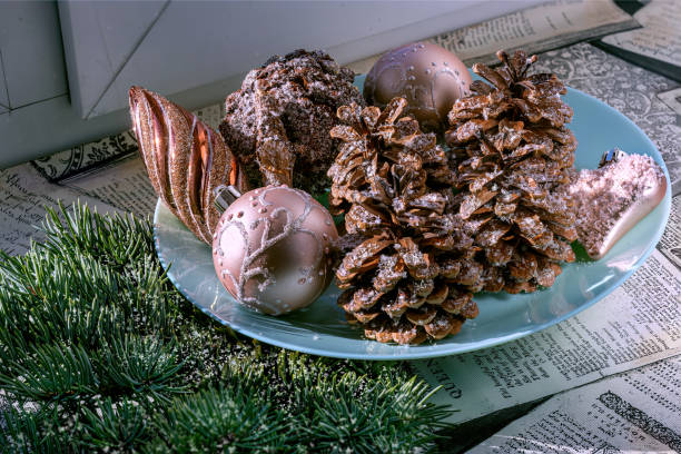 Set of Christmas tree toys. Prepared for Christmas.