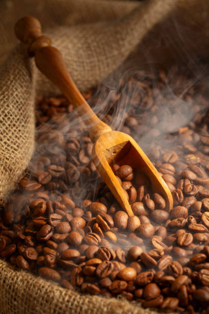 istock Fresh roasted coffee beans in burlap bag. 2171916099
