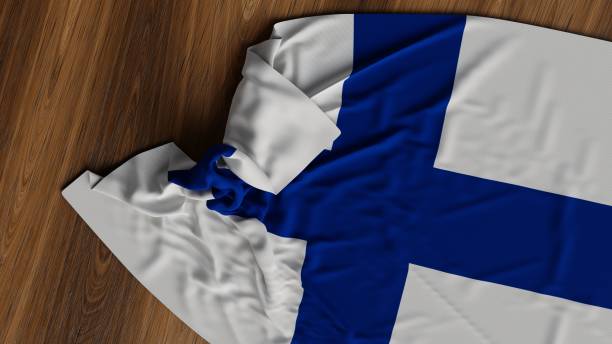 Realistic flag of Finland 3d illustration. Suitable for Greeting Card, Poster, Banner and Social Media Template