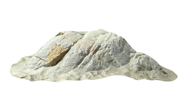 istock Realistic rock desert dune cutout white backgrounds 3d illustrations 2171923493