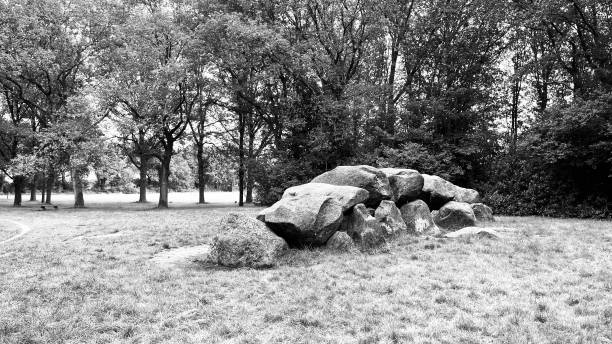 01-05-2025, Drenthe, Netherlands.National Monument Westerbork in the Dutch province of Drenthe. The National Monument Westerbork is a war memorial at the place where the railway connection from Hooghalen ended in Camp Westerbork and from where the trains left for the extermination camps in eastern Europe during the Second World War.A monument was erected in 1992 at the roll call site of the former transit camp to pay tribute to the 102,000 people from the Netherlands who were murdered by the Nazi regime. The monument consists of stones and each stone represents a victim.