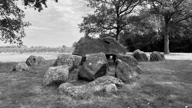 5000 jaar oude grafsteen hunebed in Drenthe Nederland.