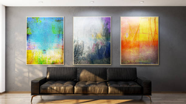 istock Large luxury modern bright interiors Living room mockup illustration 3D rendering image 2171924711