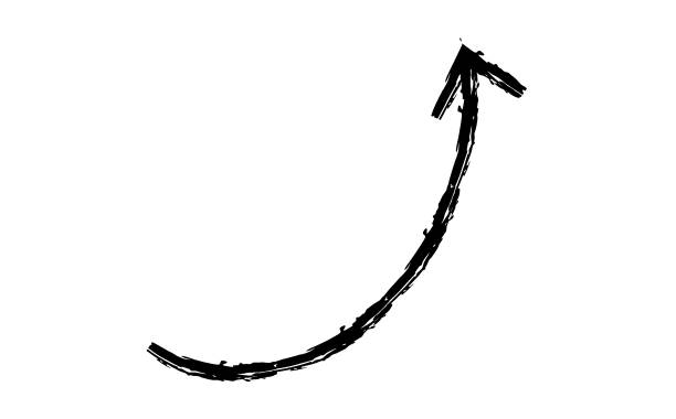 istock Hand drawn crayon chalk charcoal line arrow. textured arrow isolated on white. squiggle and scribble stroke. Element for diagrams. doodle marker. 2171930731