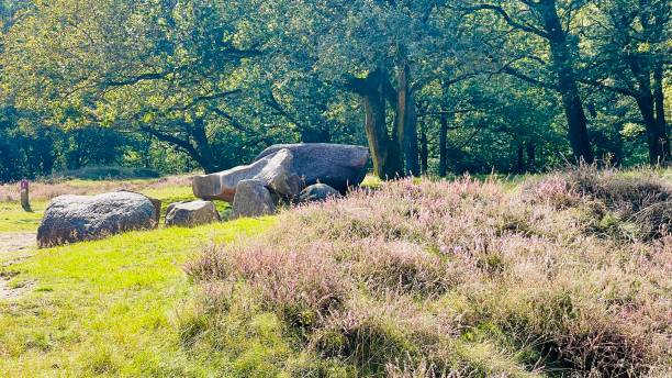 5000 jaar oude grafsteen hunebed in Drenthe Nederland.