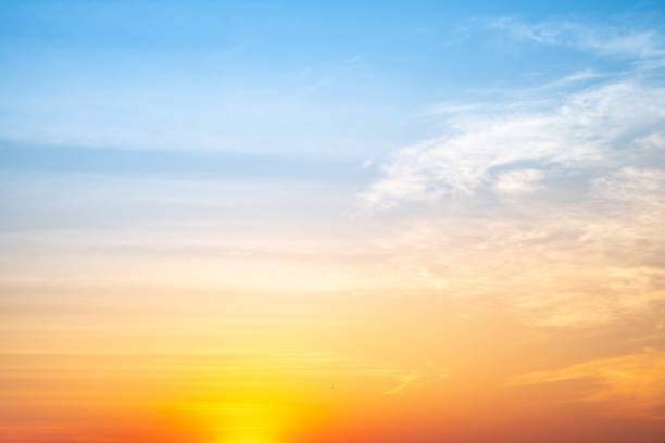 istock Beautiful , luxury soft gradient orange gold clouds and sunlight on the blue sky perfect for the background, take in everning,Twilight, Large size, high definition landscape photo 2171939571