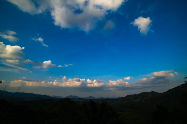 Blue sky white clouds in good weather day sunny sky background
