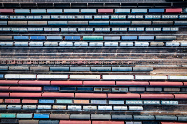 istock Aerial view of freight trains 2171942519