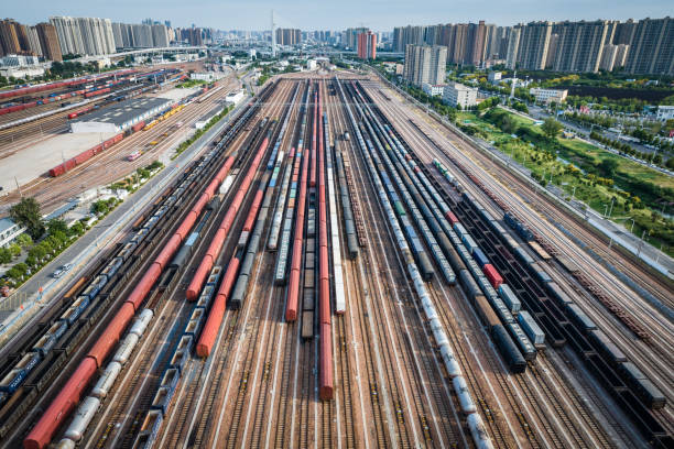 istock Aerial view of freight trains 2171942865