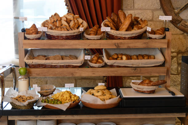 istock Fresh Bread and Pastry Selection in Hotel Breakfast Buffet 2171955850