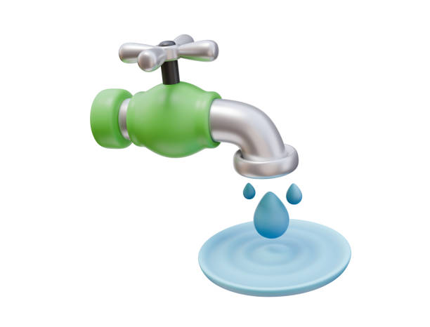 istock 3D Render Icon Open Tap Water Drop. Ecology Nature Care Save Water Environment Concept. 3D Illustration Design Web Mobile App 2171958559