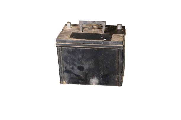 istock Closeup Old Car battery Expire on white background 2171961860