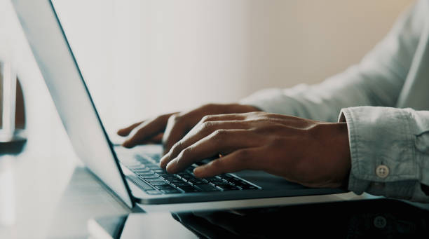 istock Focused Typing: Close-Up of Businessman at Work 2171977763