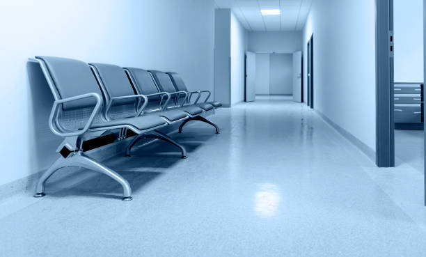 istock Chairs in the hospital hallway 2171978529