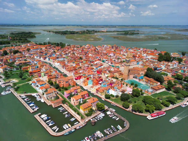 istock Burano island, drone footage 2171979340