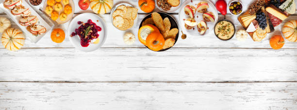 istock Fall theme appetizer top border against a white wood banner background 2171988532