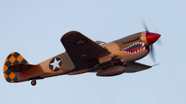 istock Extremely close side view of a WWII fighter plane (P-40 Warhawk) 2171991709