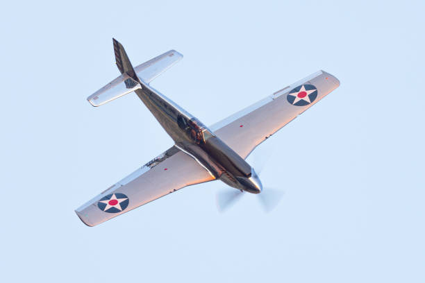 istock Top view of a P51B Mustang (WWII American fighter plane) in beautiful light 2171991747