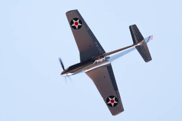 istock Top view of a P51B Mustang (WWII American fighter plane) in beautiful light 2171991754