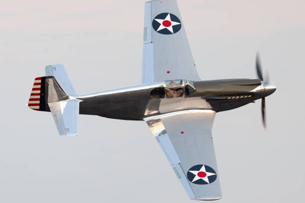 istock Top view of a P51B Mustang (WWII American fighter plane) in beautiful light 2171991760