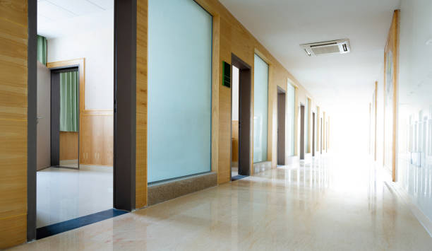 istock Empty long corridor in the hospital 2171992743