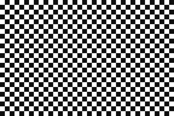 Black and White Checked Pattern - Race Rally Flag - Abstract Geometric Square Black and White Square Shape Seamless Pattern - Checkers or Chess Board - Vector Illustration