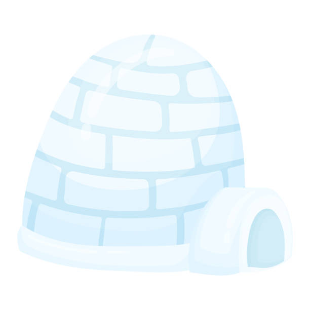 istock Vector drawing of an igloo in flat style, isolated on a white background. Winter building made of ice blocks. Eskimo house isolated on white background 2172011404