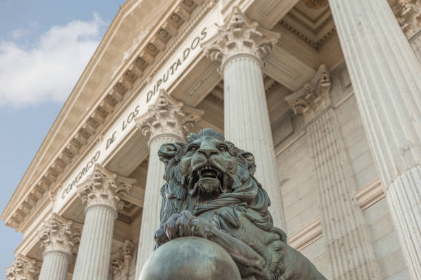 September 9, 2024: Madrid, Spain. The Congress of Deputies (Spanish: Congreso de los Diputados) is the lower house of the Cortes Generales, Spain's legislative branch, the upper house being the Senate. The Congress meets in the Palace of the Parliament (Palacio de las Cortes) in Madrid.