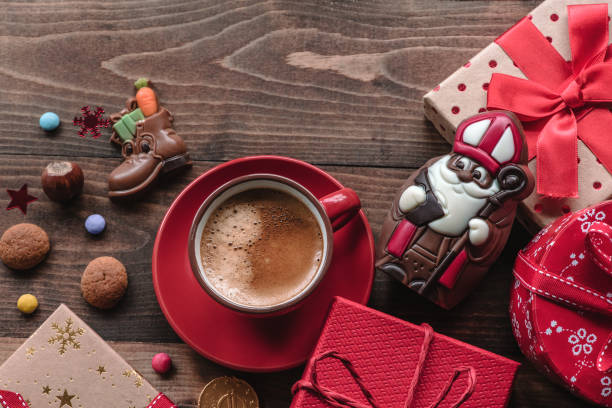 istock Saint Nicholas gift and cup of coffee 2172026194