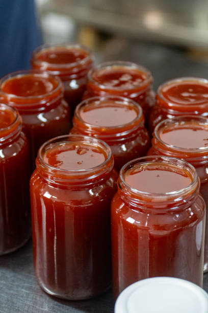 istock Artisan Rosehip Jam Jars in Factory Setting 2172028836