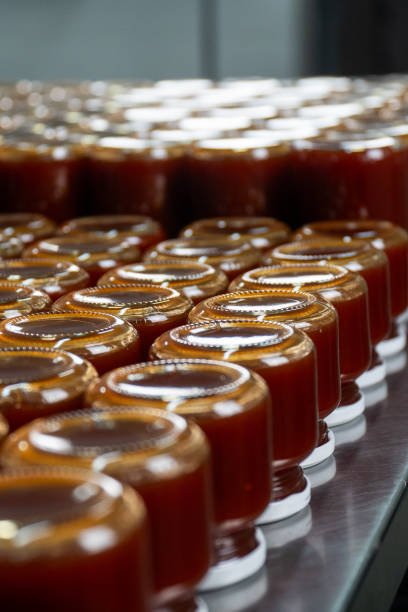 istock Artisan Rosehip Jam Jars in Factory Setting 2172028903