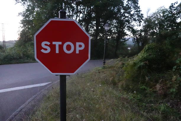 istock Stop Sign at a Quiet Rural Road Junction 2172029690