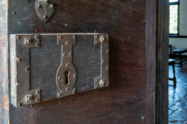 St.Mary's, Maryland An old lock at the entrance to the old  State House of Historic St. Mary's City.
