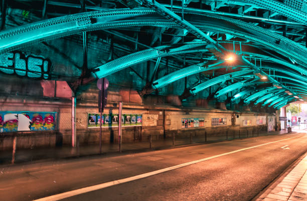 Koln, Germany - July 31, 2024: Railway tracks and bridges in Cologne, Germany