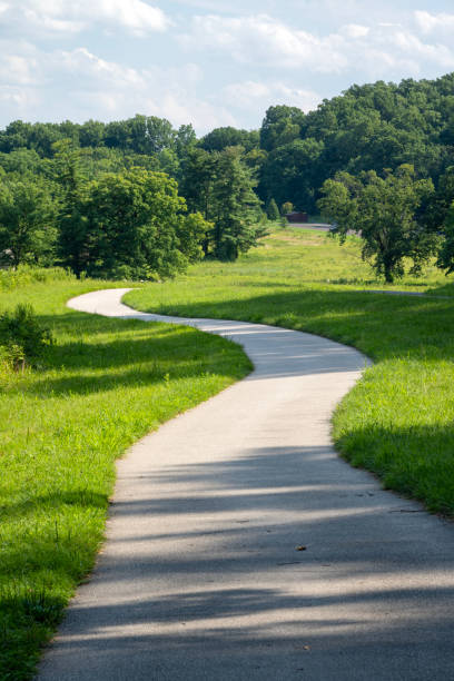 istock Paved walking trail at Valley Forge National Historic Park 2172036646