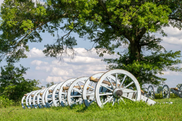 Cannons at Artillery Park of Valley Forge National Park in Summer, Pennsylvania, USA