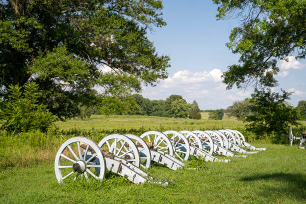 Cannons at Artillery Park of Valley Forge National Park in Summer, Pennsylvania, USA